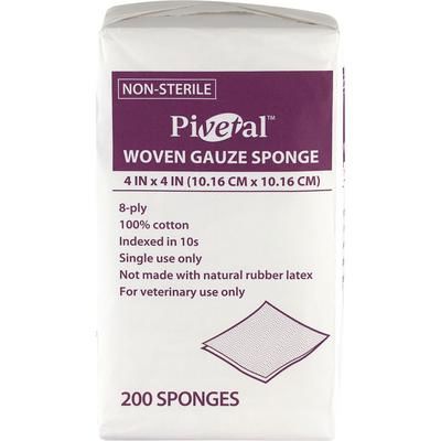 Woven Gauze Sponge 4" x 4", 8 ply 200/Pack , 20 Pack/Case , PIVETAL 21295052