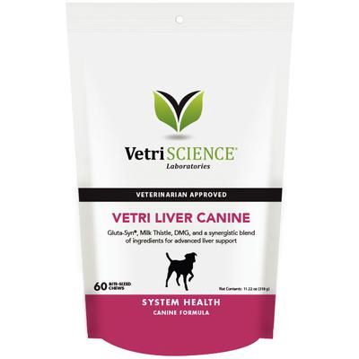 Vetri Liver Canine Bite-Sized Chews 60/Bag , VETRI 0900725.060