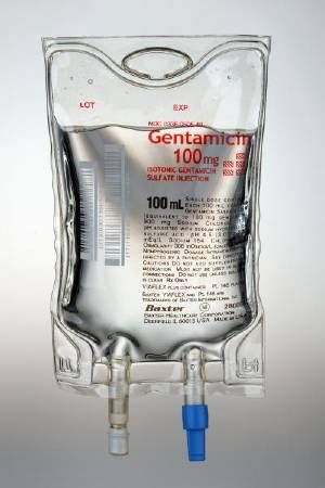 Aminoglycoside Gentamicin / Sodium Chloride, Isotonic 100 mg / 100 mL Intravenous Solution Flexible Bag 100 mL , 24/Case , Baxter 2B0863