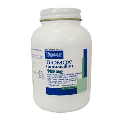 Biomox Oral Amoxicillian 100 mg, 500/Bottle , VIRBAC 92105