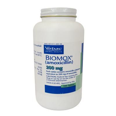 Biomox Oral Amoxicillian 200 mg, 500/Bottle , VIRBAC 92205