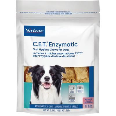 C.E.T. Enzymatic Oral Hygiene Chews for Dogs 26-50 lb , 30/Pack , VIRBAC 90605