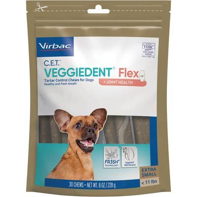 C.E.T. VeggieDent Flex Tartar Control + Joint Health Extra Small , 30/Pack , 5 Pack/Case , VIRBAC 90085