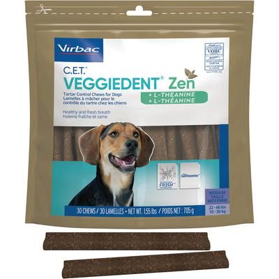 C.E.T. VeggieDent Zen Tartar Control for Dogs Medium 30/Pack , 5 Pack/Case , VIRBAC 90077