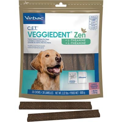 C.E.T. VeggieDent Zen Tartar Control for Dogs Large , 30/pack , 5 Pack/Case , VIRBAC 90078