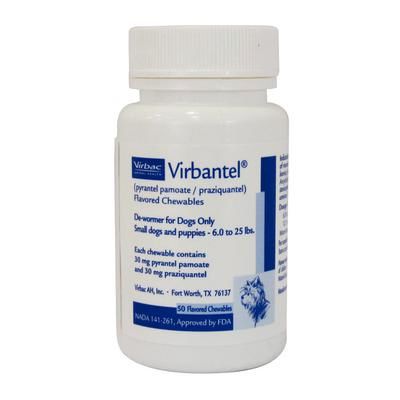 Virbantel Flavored Chewables 30 mg, 50/Bottle VIRBAC 54030