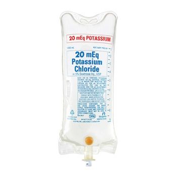 Replacement Preparation Potassium Chloride / Sodium Chloride 0.45% 20 mEq / 1,000 mL Intravenous Injection Flexible Bag 1,000 mL, 14/Case , Baxter 2B1357X