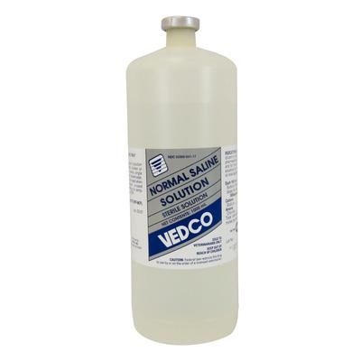 Saline 0.9% Solution 1000 ml, 12/Case , VEDCO 50989-0885-17