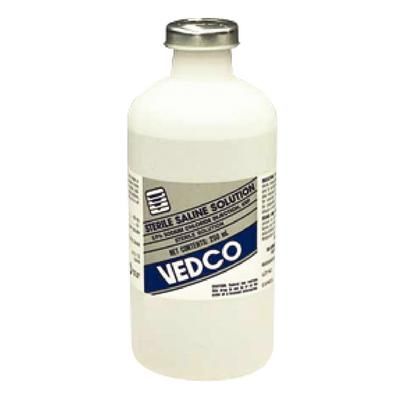 Saline 0.9% Solution 250 ml, 12/Case, VEDCO 50989-0885-15