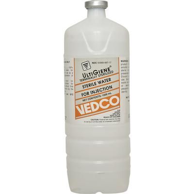 Sterile Water for Injection 1000 ml , 12/Case , VEDCO 50989-0887-17