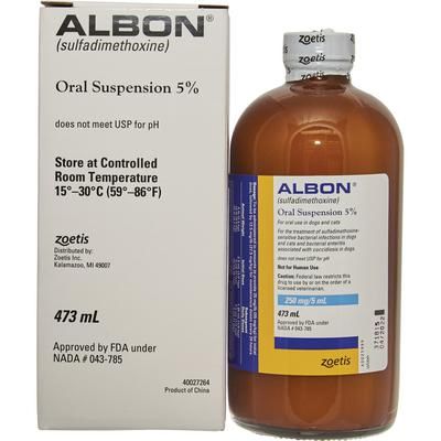 Albon Oral Suspension 5% 473 ml , ZOETIS 10000296