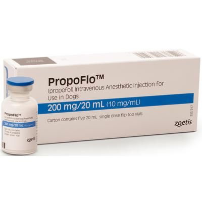 PropoFlo Injectable 10 mg/ml, 20 ml Vial , Each , 5/Pack , ZOETIS 10014547