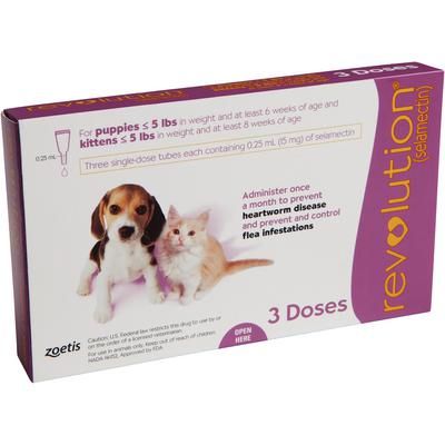 Revolution 0-5 lb, Mauve, Puppy/Kitten Canine 3/Pkg , ZOETIS 10000320