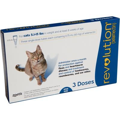 Revolution Feline 5.1-15 lb, Blue , 3/Pkg , ZOETIS 10000335