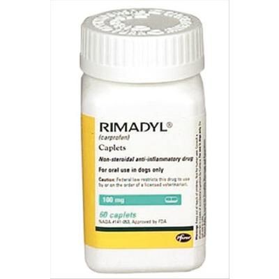 Rimadyl Caplets 100 mg , 60/Bottle , ZOETIS 10000332