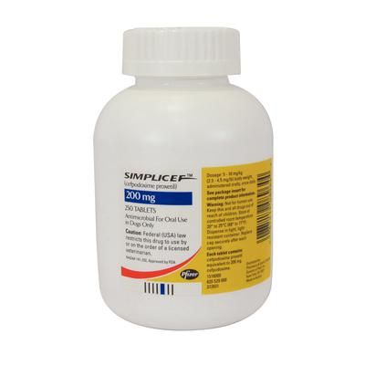 Simplicef Tablets , 200 mg , 250/Bottle , ZOETIS 10002470