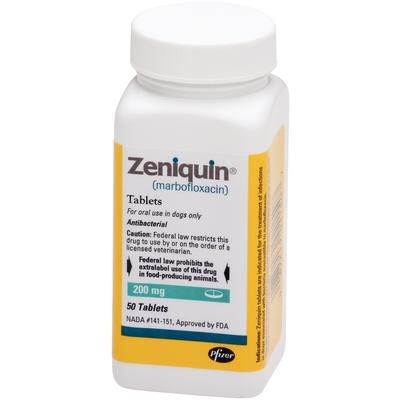 Zeniquin Oral Antibiotic 200 mg , 50/Bottle , ZOETIS 10000312