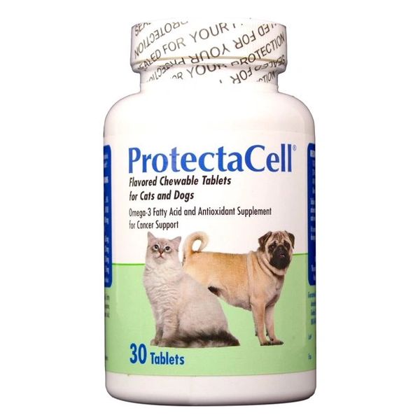 ProtectaCell Omega-3 Fatty Acid and Antioxidant Supplement for Cancer Support, 30 Chewable Tablets , Animal Health 125