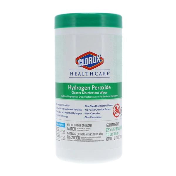 Colorox Wipes Surface Disinfectant Clorox Healthcare Regular 6.75 in x 5.75 in Canister 155/Can, Each , 6 CN/Case , Colorox HCH 30825