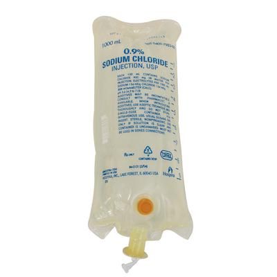 Replacement Preparation Sodium Chloride, Preservative Free 0.9% IV Solution Flexible Bag 1,000 mL, 12/Case , $39.99/Case , Free Shipping , ICU 798309