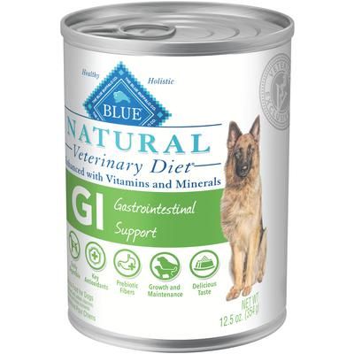 BLUE Natural Veterinary Diet Canine GI Gastrointestinal Support 12.5 oz Can, 12/Pkg , BLUE BUFFALO 801342