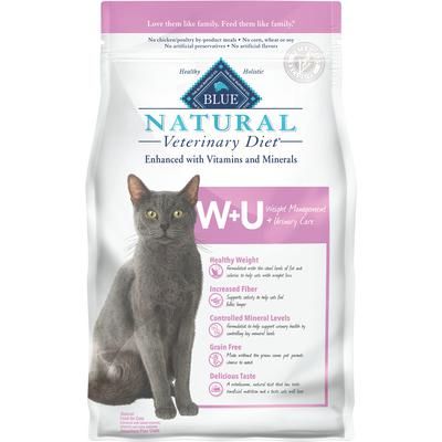 BLUE Natural Veterinary Diet Feline W+U Weight Management & Urinary Support 6.5 lb Bag (4 Bag/Case ) , BLUE BUFFALO 801332