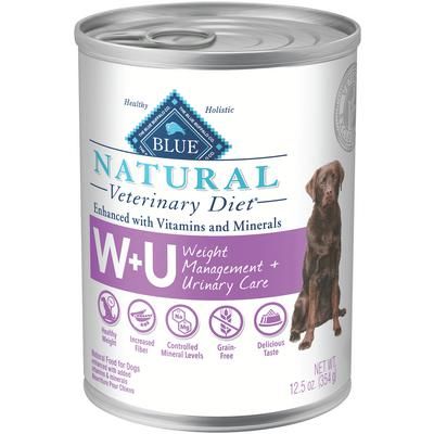 BLUE Natural Veterinary Diet Canine W+U Weight Management & Urinary Support 12.5 oz Can, 12/Pkg , BLUE BUFFALO 801344