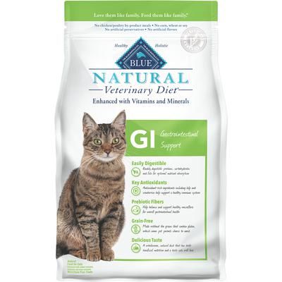 BLUE Natural Veterinary Diet Feline GI Gastrointestinal Support 7 lb Bag (4 Bag/Case) , BLUE BUFFALO 801235