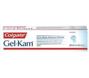 Colgate Gel.Kam 0.4% Stable Stannous Fluoride For Cavity Protection and sensitive teeth Mint , 4.3oz , Colgate Gel.kam