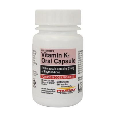 Vitamin K1 Capsules 25 mg, 50/Bottle , CLIPPER 2061-02