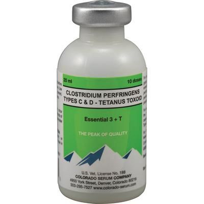 Essential 3+T/Clostridium Perfringens Types C&D Tetanus Toxoid 20 ml (10 Doses) , COLORADO SERUM 11302