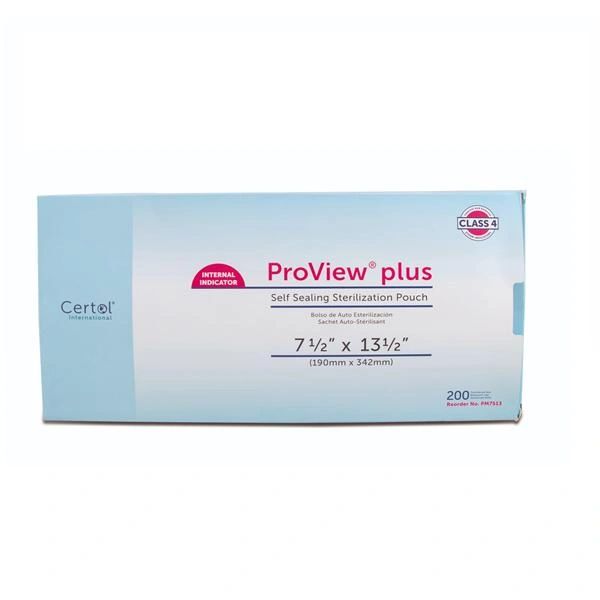 Proview Sterilization Pouch 7.5 in x 13.5 in Blue / White 200/Box ,Each , 6 Box/Case , Certol PM7513-1