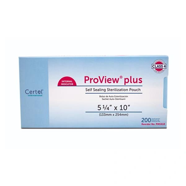 Proview Sterilization Pouch 5.25 in x 10 in Blue / White 200/Box , Each , 6 Box/Case , Certol PM5410-1