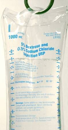 Caloric Agent Dextrose / Sodium Chloride 5% - 0.9% Intravenous IV Solution Flexible Bag 1000 mL , Each , BBRAUN L6100