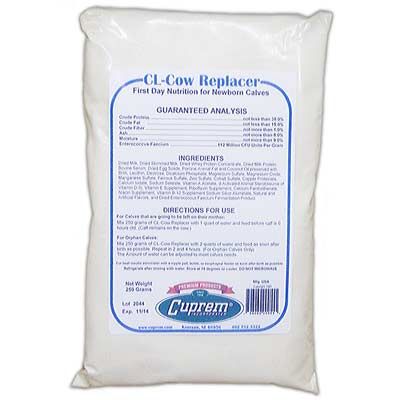 CL-Cow Replacer, First Day Nutrition for Newborn Calves, 250gm , Each, Cuprem 40001