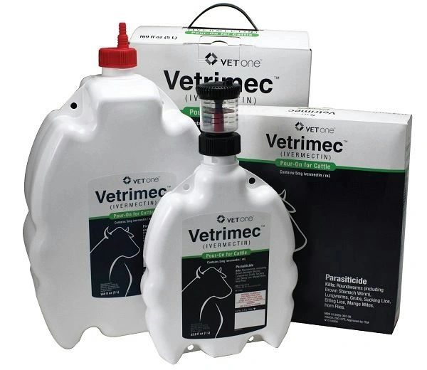 Vetrimec (Ivermectin) Pour-On for Cattle, 5 Liter , 2/Box , Vetone 503001