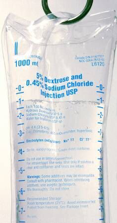 Caloric Agent Dextrose / Sodium Chloride 5% - 0.45% Intravenous IV Solution Flexible Bag 1000 mL , Each , BBRAUN L6120