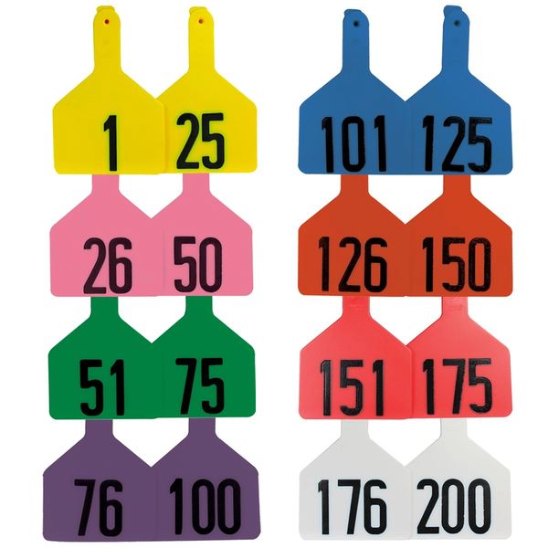 Z Tags Z1 No-Snag-Tag Cow Size, Numbered 1-25, Yellow, Datamars 9053255-Yellow