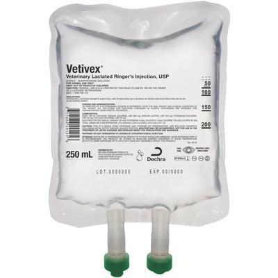 Vetivex Veterinary Lactated Ringer’s Injection, USP 250 ml, 36/Pkg , DECHRA 491-25