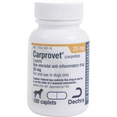 Carprovet (Carprofen) Caplets 25 mg, 180/Bottle , DECHRA 17033-362-18