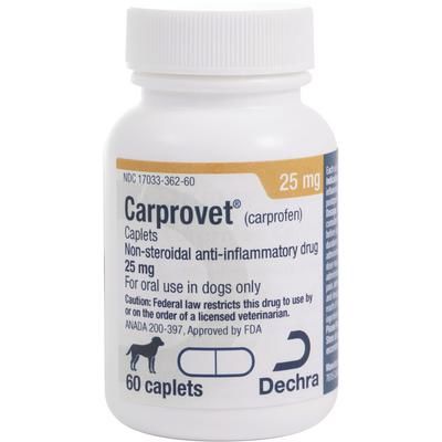 Carprovet (Carprofen) Caplets 25 mg, 60/Bottle , DECHRA 17033-0362-60