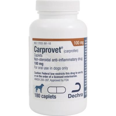 Carprovet (Carprofen) Caplets 100 mg, 180/Bottle , DECHRA 17033-0361-18