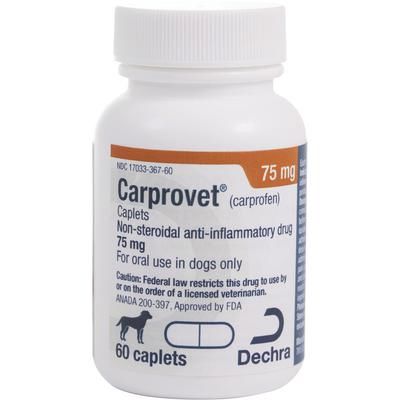 Carprovet (Carprofen) Caplets 75 mg, 60/Bottle , DECHRA 17033-367-60