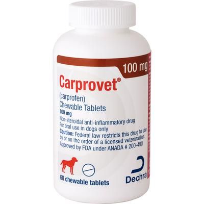 Carprovet (Carprofen) Chewable Tablets 100 mg , 60/Bottle , DECHRA 17033-0351-60