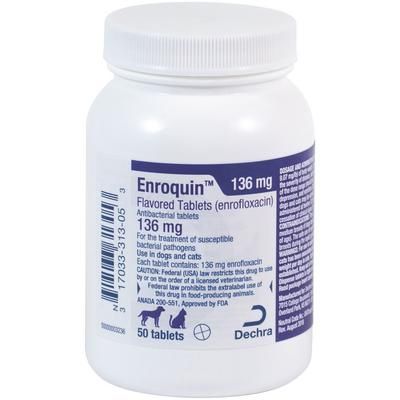 Enroquin Flavored Tablets 136 mg, 50/Bottle , DECHRA 17033-313-05