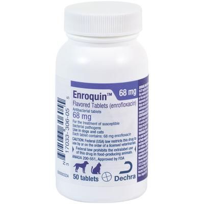 Enroquin Flavored Tablets 68 mg, 50/Bottle . DECHRA 17033-0306-05