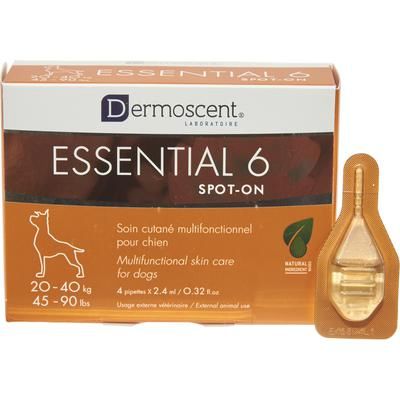 Dermoscent Essential 6 Spot-On Skin Care , Canine For Dogs 45-90 lb, 4/Pkg , DERMOSCENT LDC-21503