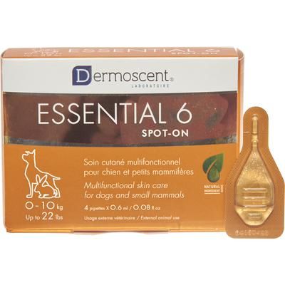 Dermoscent Essential 6 Spot-On Skin Care For Canine and Small Mammal l0-22 lb, 4/Pkg , DERMOSCENT LDC-21501