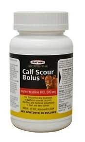 Calf Scour Bolus Oxytetracycline HCl 500mg, 25 Count , Durvet 001-4150C