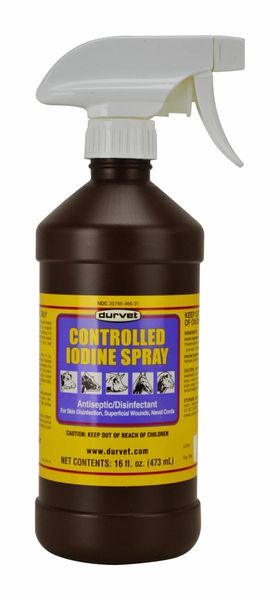 Controlled Iodine Spray, 16oz , 12/Case , Durvet 001-DC10331